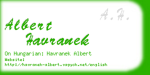 albert havranek business card